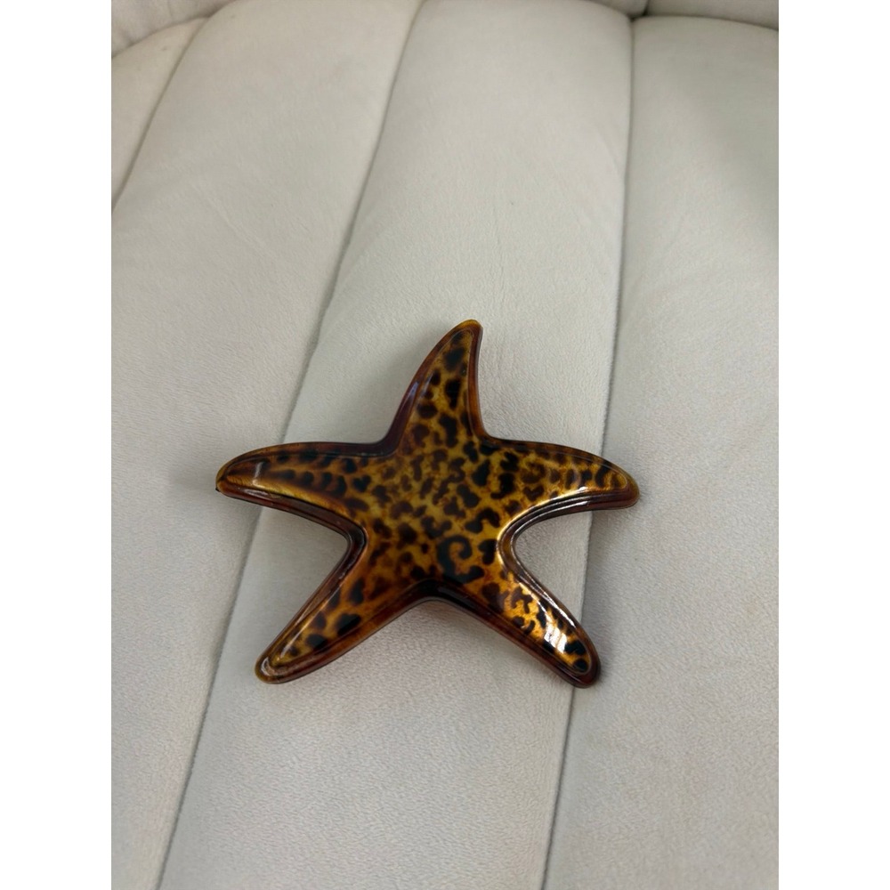 Vintage Starfish Leopard Print Made in France Y2K